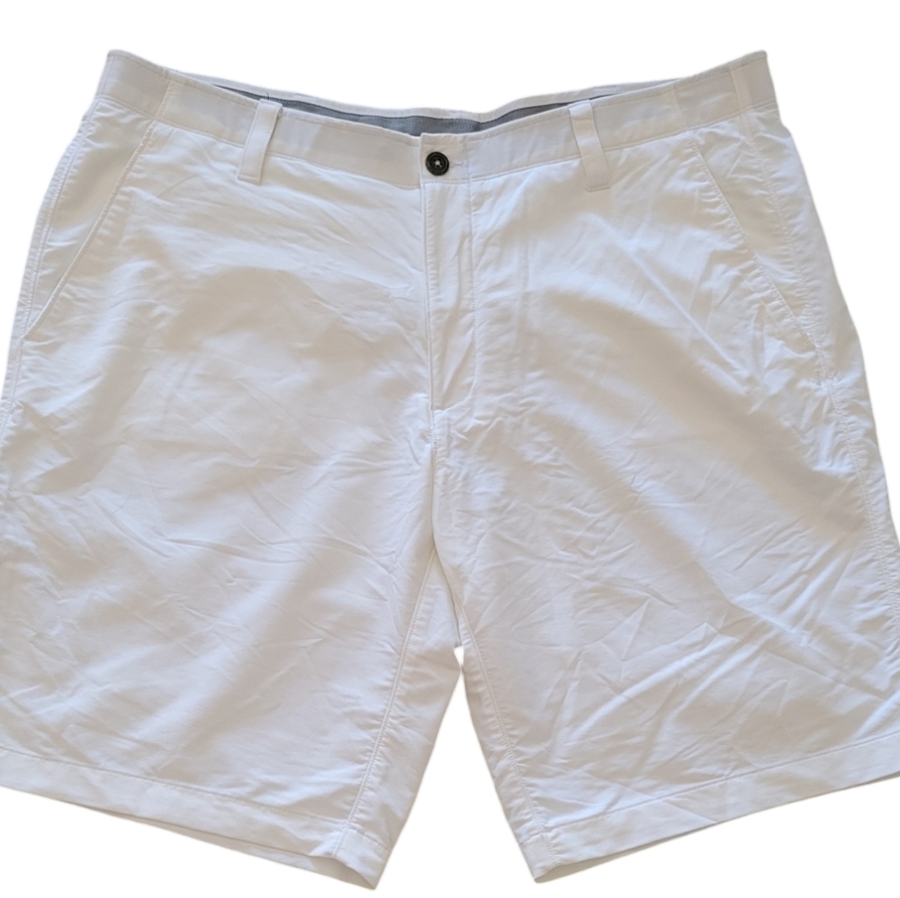 Under Armour White Flat Front Men Shorts